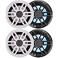 Fusion 2-Pairs XS-FL77SPGW XS Series 7.7" 240 Watt RGB Sports Marine Speakers White & Gray Grills Included