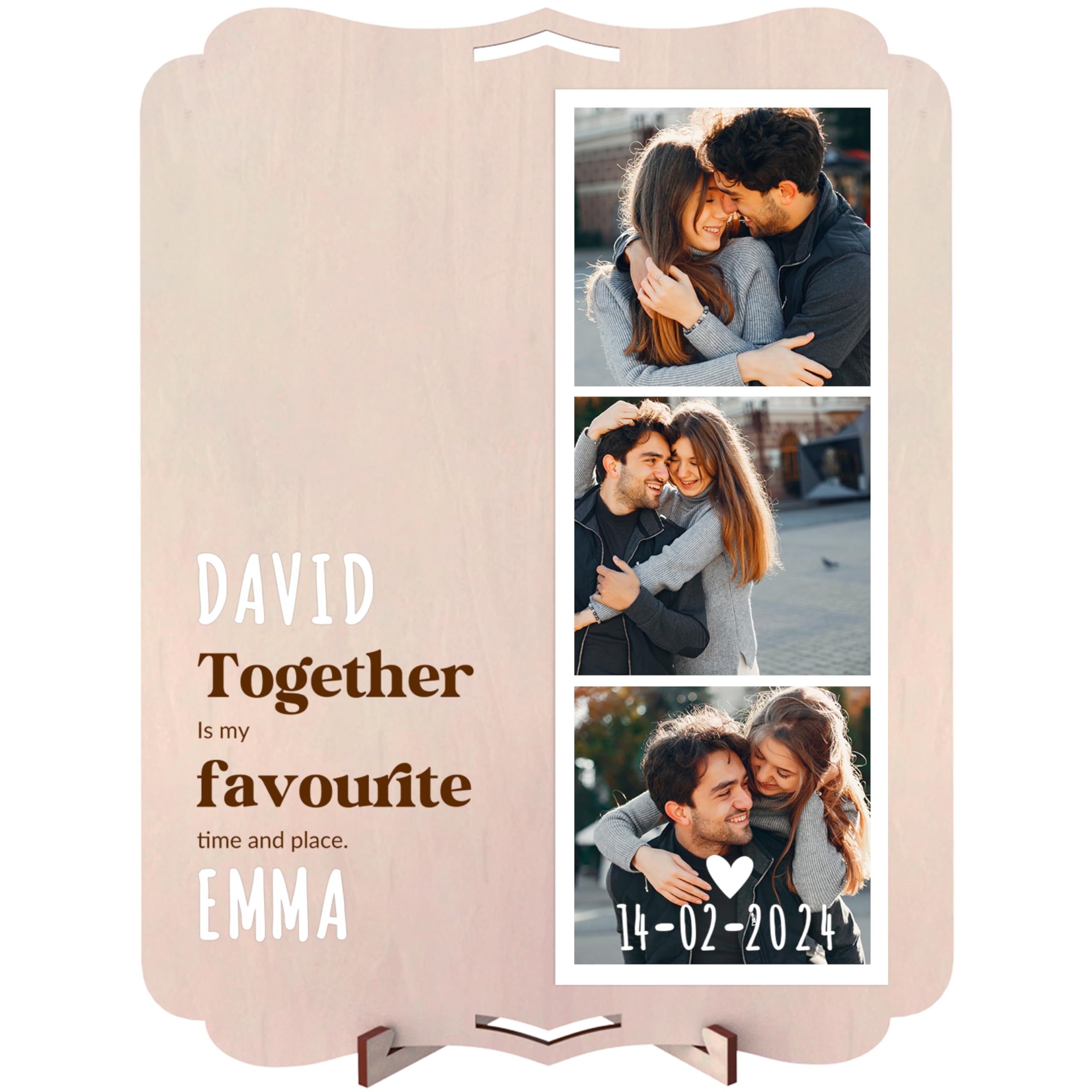 nagu® Wooden Multiple Photo Frame - 22x30cm A4 Frame with Table Stand and Hanging Hole - Personalized Gift Card, Picture Frames for Wedding Card, Boyfriend Gifts. Love postcards