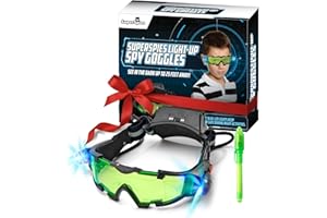 STICKY LIL FINGERS SLF Night Vision Goggles for Kids with Invisible Ink Pen Spy Kit, See in the Dark with Spy Gear, Write Secret Messages with Spy Gadgets, Perfect Spy Ninjas Mission Kit for Play, Spy Kit for Kids 8-12