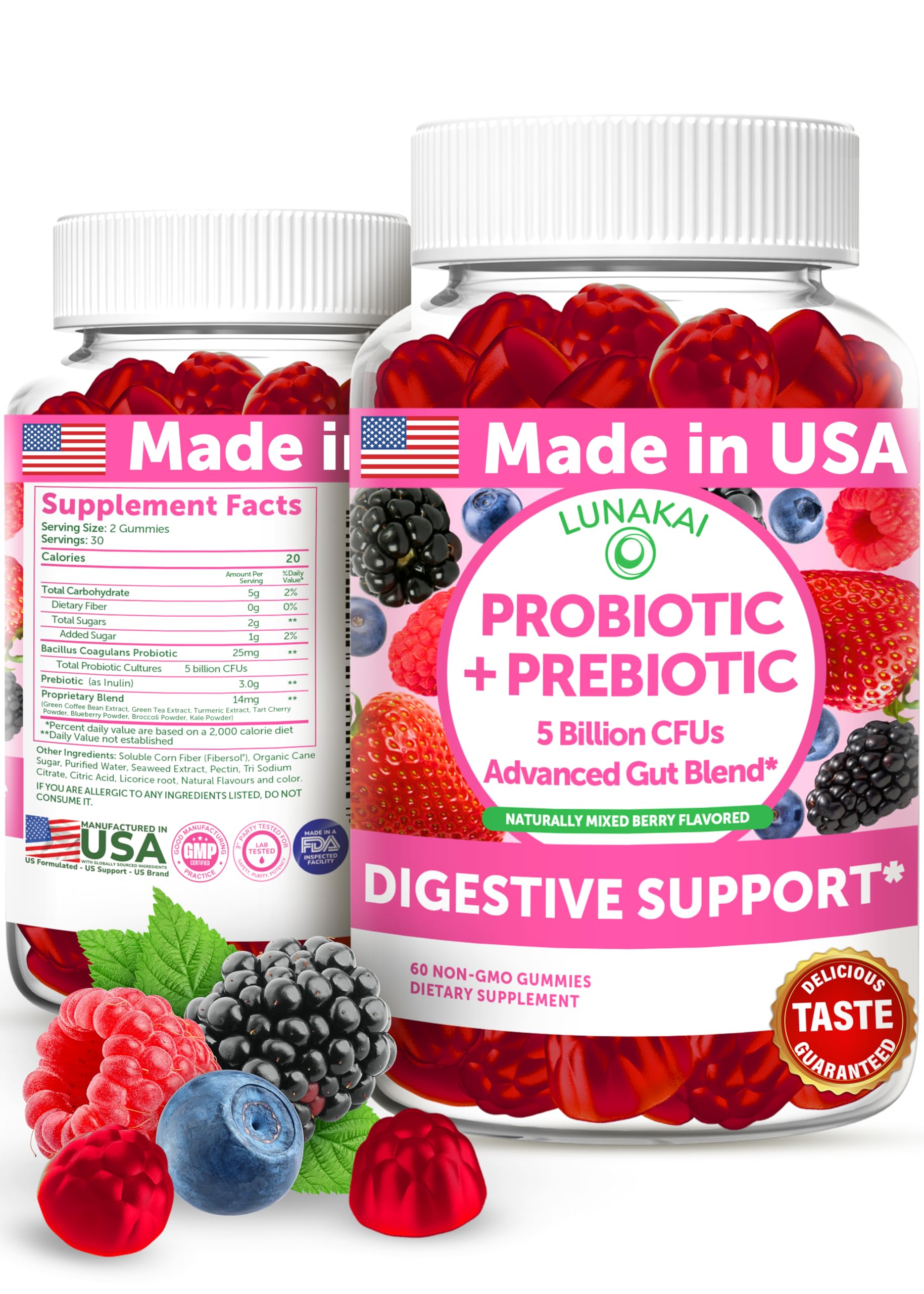 Probiotic + Prebiotic Gummies 5 Billion CFU