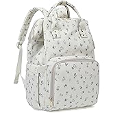 Dezcrab Laptop Backpack for Women, Corduroy College School Backpack Bookbag 15.6 inch Business Computer Travel Backpack (Flowers Purple)