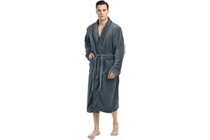 NY Threads Mens Robe, Luxury Plush Fleece Mens Bathrobe, Spa Bath Robe for Men
