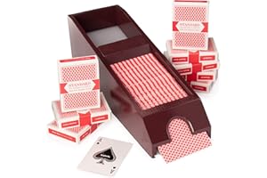 BRYBELLY 8-Deck Wooden Blackjack Shoe with or Without Cards - Dark Brown Manual Playing Card Shuffler - Classic Chocolate Brown Wood Game Dealer Accessory - Pokemon, Magic of The Gathering, Yu Gi Oh!, TCG