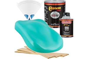 Custom Shop - Tropical Turquoise - Hot Rod Flatz Flat Matte Satin Urethane Auto Paint - Complete Quart Paint Kit - Professional Low Sheen Automotive, Car Truck Coating, 4:1 Mix Ratio