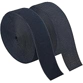 2In&times;11 Yards Black Sew On Hook Loop for Fabric, Non-Sicky Hook Loop Strips | Strong Grip Fasteners Replace Button Zipper, Interlocking Sewing Tape for Sewing Clothing Curtains Bags Shoes Crafts