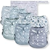 Nora's Nursery Cloth Diaper Cover | Washable Reusable Design | with Wet Bag | Washable Reusable Diaper Cover | Adjustable Snap Closure | For Prefold Flat Or Fitted Inserts | With Wet Bag | Something Blue