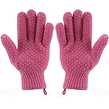 CLEEDY Bath Exfoliating Gloves Scrub - 2 pcs (1pair) Lengthened and Large Exfoliating Scrubbing Gloves for Shower, Spa, Massa