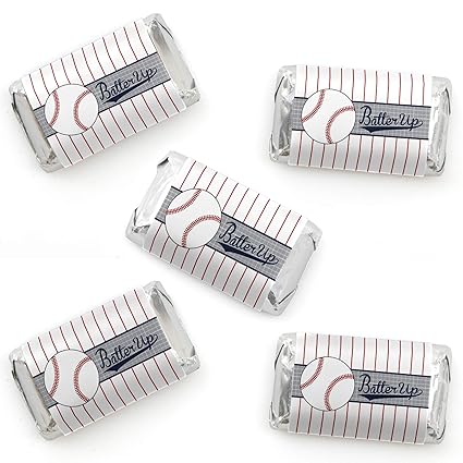 Amazon Com Batter Up Baseball Mini Candy Bar Wrapper Stickers