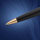 Waterman Expert Ballpoint Pen Gloss Black Gold Trim Medium Blue Ink Gift Box view 5