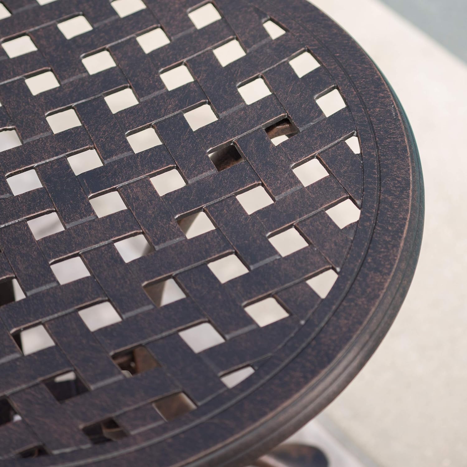 Christopher Knight Home Lola Outdoor 19" Cast Aluminum Side Table, Bronze Finished : Garden & Outdoor