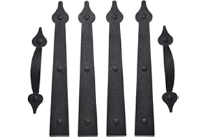 SANKINS Garage Door Magnetic Decorative Hardware Carriage Accents Faux Hinges Handle Kit Curb Appeal Decor,Pack of 1,Color Black