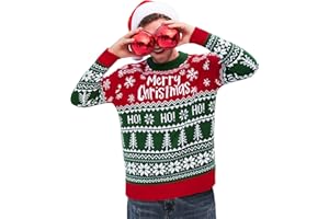 Arvilhill Men's Ugly Christmas Sweaters Funny Santa Claus Knitted Pullovers (S-3XL)