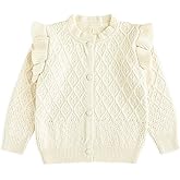 Curipeer Baby Girls Knitted Cardigan Pompoms Sweater Toddler Long Sleeve Jacket Outerwear 6M-4Y