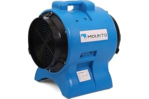 MOUNTO 1HP 3000CFM 12" Axial Blower Exhaust Fan Confined Space Blower (Blue)