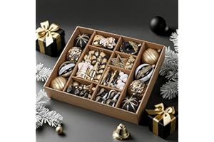 SHareconn 70pcs Christmas Balls Ornaments Set, Shatterproof Plastic Baubles for Xmas Tree Holiday Wedding Party Decorations w