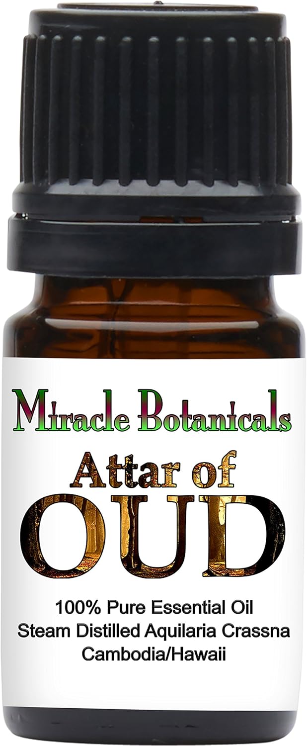 Miracle Botanicals Attar of Oud Essential Oil Pure Agarwood Steam Distilled in