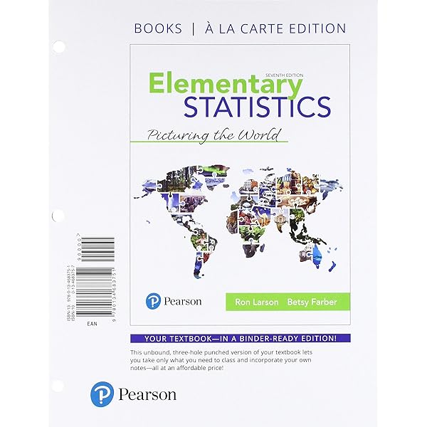 Amazon Com Elementary Statistics Picturing The World Books A La Carte Edition 9780134683751 Larson Ron Farber Betsy Books