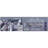 CRETACOLOR Nero Deep Black Pocket Pencil Set, 7 Pieces, multicolor