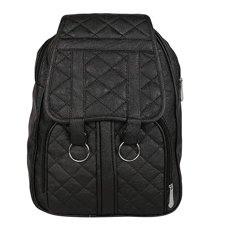 Regalia Womens Casual College Pu Leather Black Backpack