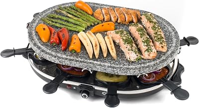 Giles & Posner Electric Stone Raclette Grill 8-Person 1200 W