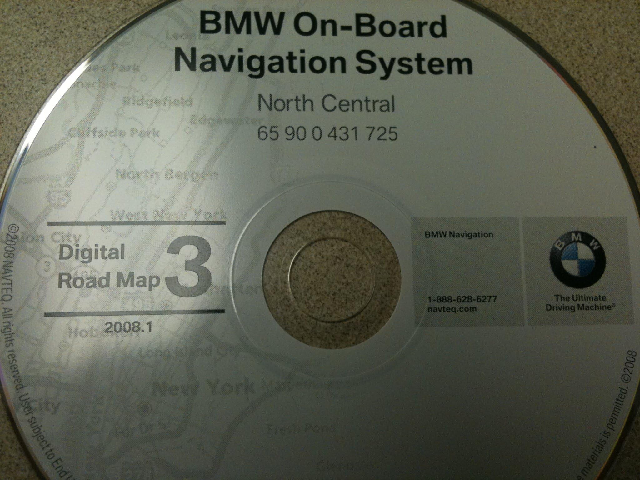 navigation CD # 3 for BMW, Land Rover or Mini Cooper. Disk covers North Central (map date 2011)