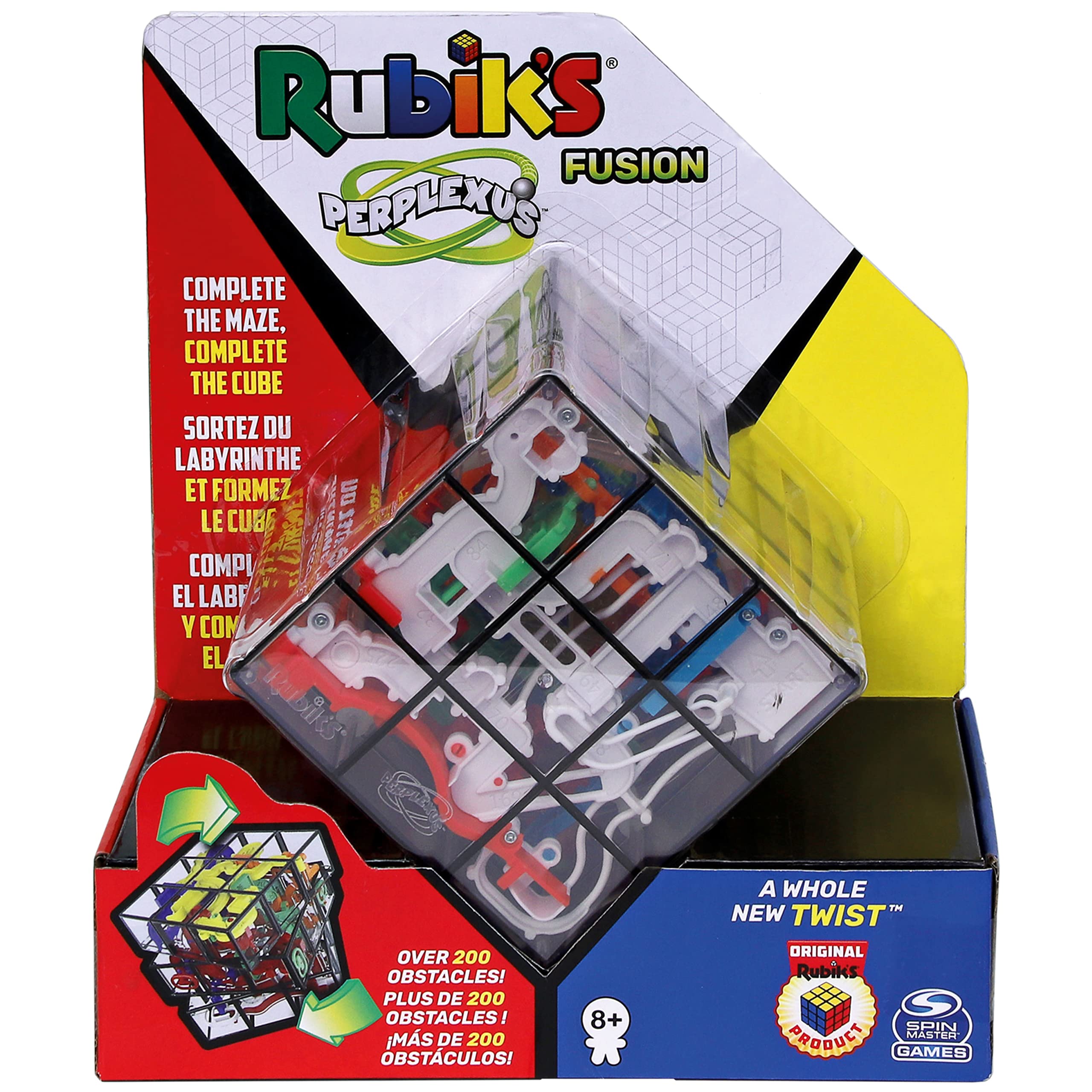 Rubik’s Perplexus Fusion 3 x 3, Challenging Puzzle Maze Skill Game, for Adults and Kids Ages 8 and up