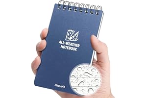 POPYOLA Waterproof Notebook, 1 Pack 3" x 5" Top-Spiral Pocket Notepad with 100 Squared Pages, Weatherproof Pocket Notebook for Police Outdoor Office School Recording