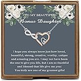 OKEYCH BonusDaughter Gift From Step Mom Dad, To My Stepdaughter Necklace, Stepdaughter Gift From Stepmom Stepdad, Adopted Dau-ghter Birthday Gift