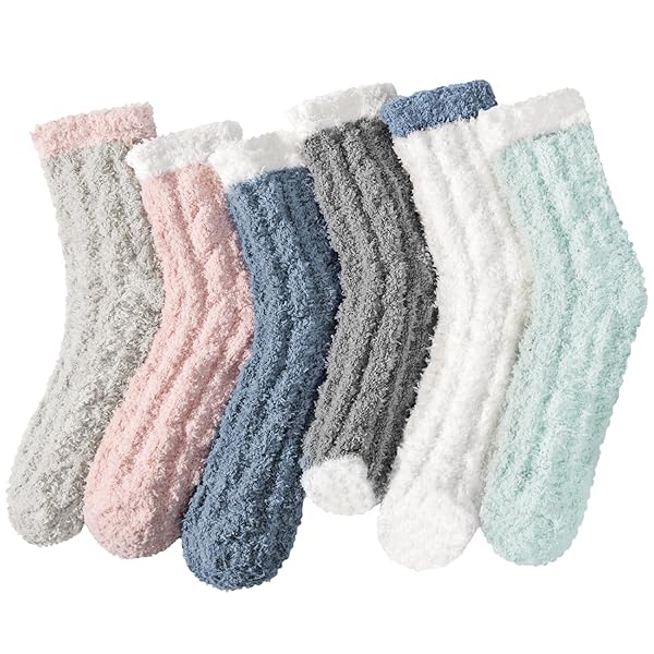 LORITTA FUZZY SOCKS FOR WOMEN, WARM SOFT FLUFFY...