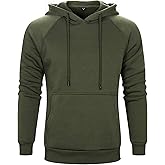 TOLOER Pullover Hoodie Men Blend Fleece Long Sleeve Sweatshirt with Kangaroo Pockets