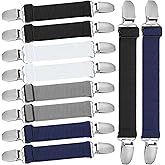 Twistover 10 Pcs Waist Cinch Clip Belt Pant Waist Tightener Adjustable Sandal Straps Elastic Straps for Pant Shoes, 2 Size