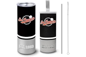 Veminei Tumbler 20oz Straight Skinny Car Cups With Insulated Cup Sleeve Portable Handle, Sports Travel Coffee Mug, Stainless Steel, Insulated,Classic Collection Gifts for Fans