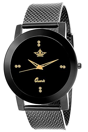Quartz Movement Analogue Black Dial Womens Watch - -0133