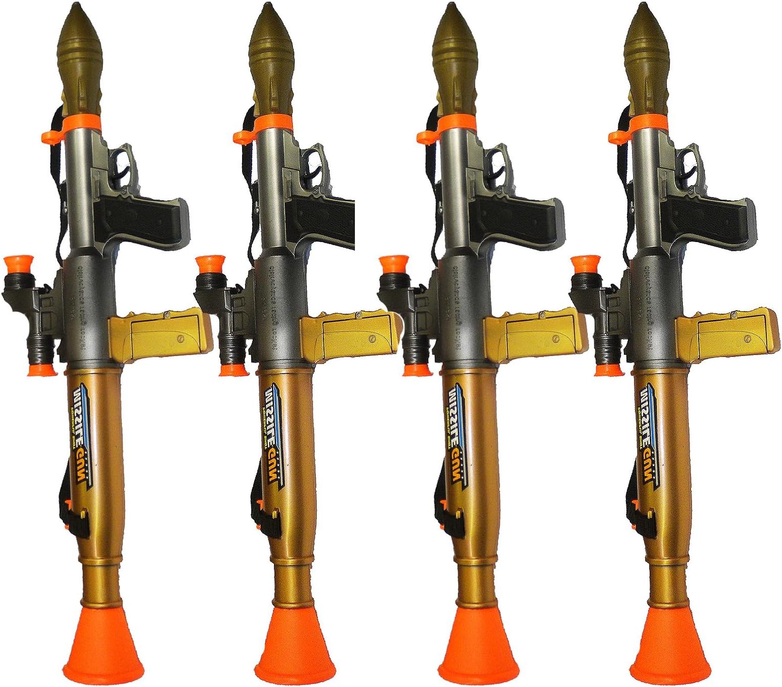 Lot of (4) 24" Pieces Kids Toy Military Battery Operated RPG Missile Launcher Bazooka
