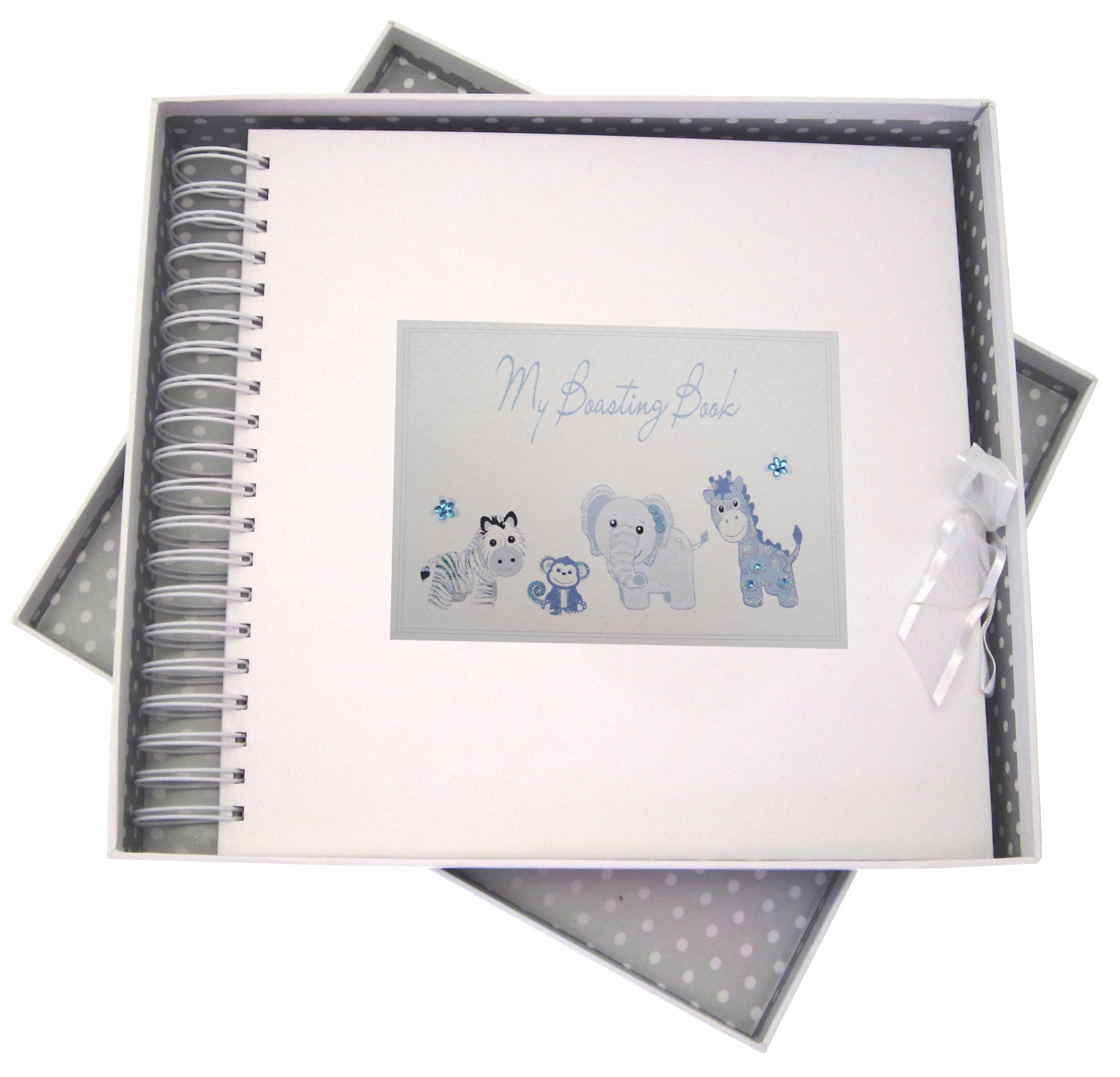 White Cotton Cards My Boasting, Card and Memory Book, Blue Toys, Animals, Board, 27 x 30 x 4 cm