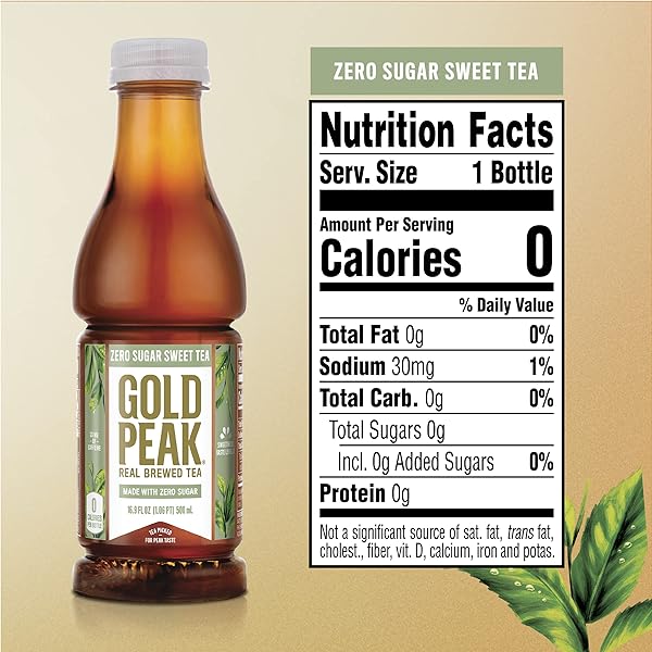 GOLD PEAK TEA, DIET TEA, 16.9 FL OZ, 6 PACK