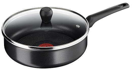 Tefal B30932 Invissia Schmorpfanne 24 cm, inklusive Glasdeckel, Antihaft-Versiegelung, schwarz