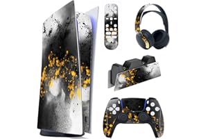 PlayVital for ps5 Skin - Digital Edition Console Full Set Vinyl Decal Sticker, Cover Skin Accessories for ps5 Controller & Ch