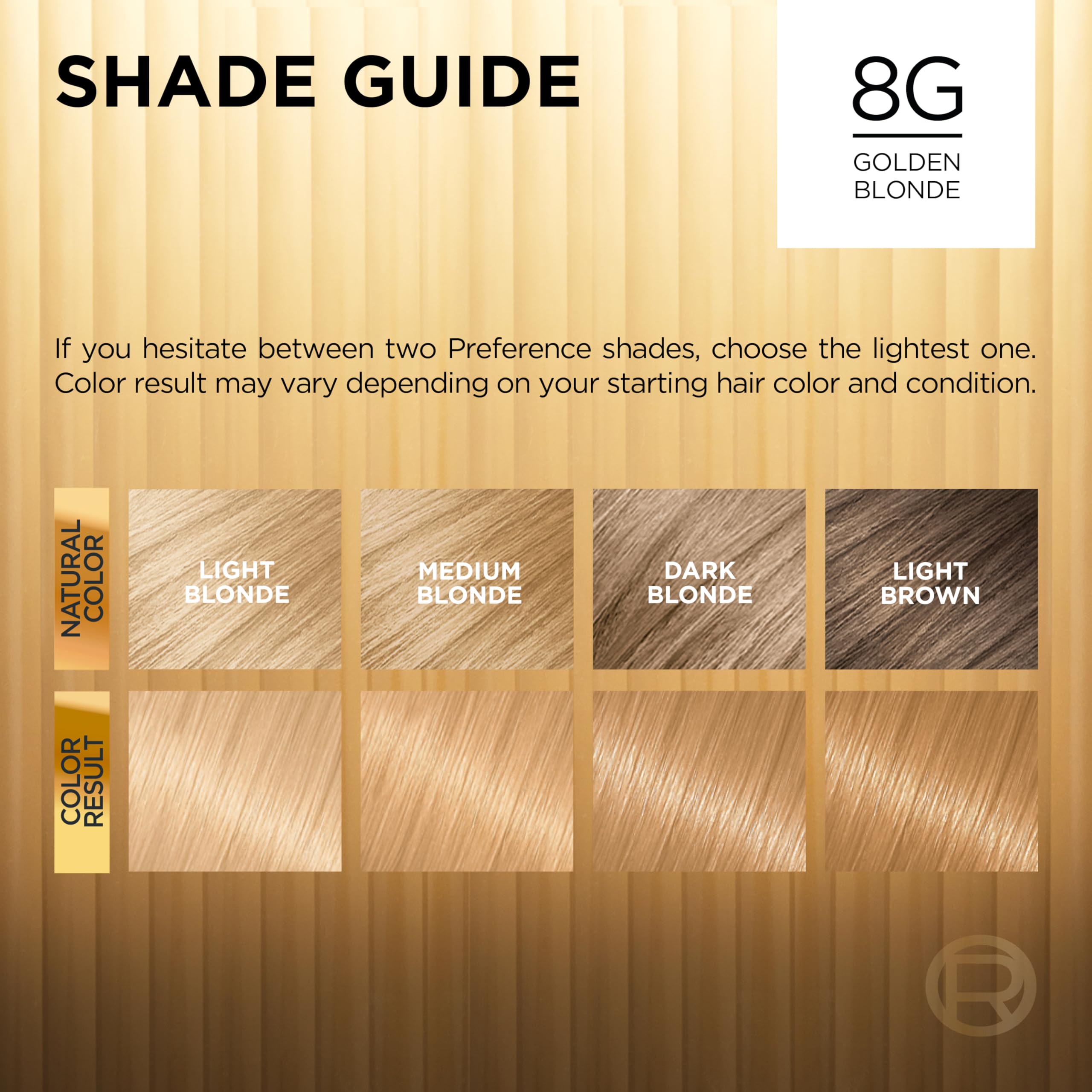 L'Oreal Paris Superior Preference Fade-Defying + Shine Permanent Hair Color, 8G Golden Blonde, Pack of 1, Hair Dye