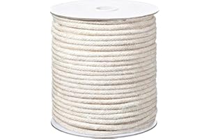 Worldity 4mm (5/32") Piping Cord for Sewing, 109 Yards Soft Cotton Welt Cord, Beige Braided Cording for Sewing Pillows, Cushi