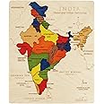 Wooden India Map Jigsaw Puzzle for Kids, 22 Pieces, Learning & Educational Toy Gift for Ages 3+