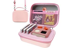 Roseliya Case Compatible with Yoto Mini Kids Bluetooth Audio Player, Travel Storage Holder for Children’s Speaker Plays Stories Music Podcast Radio Cards (Bag Only)- (Think Pink)