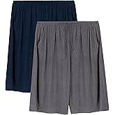 Mens Pajama Shorts, Mens Sleep Shorts Lounge Soft Comfy Pj Bottom Sleeping Pants Breathable Summer Modal Sleepwear(2 Packs)