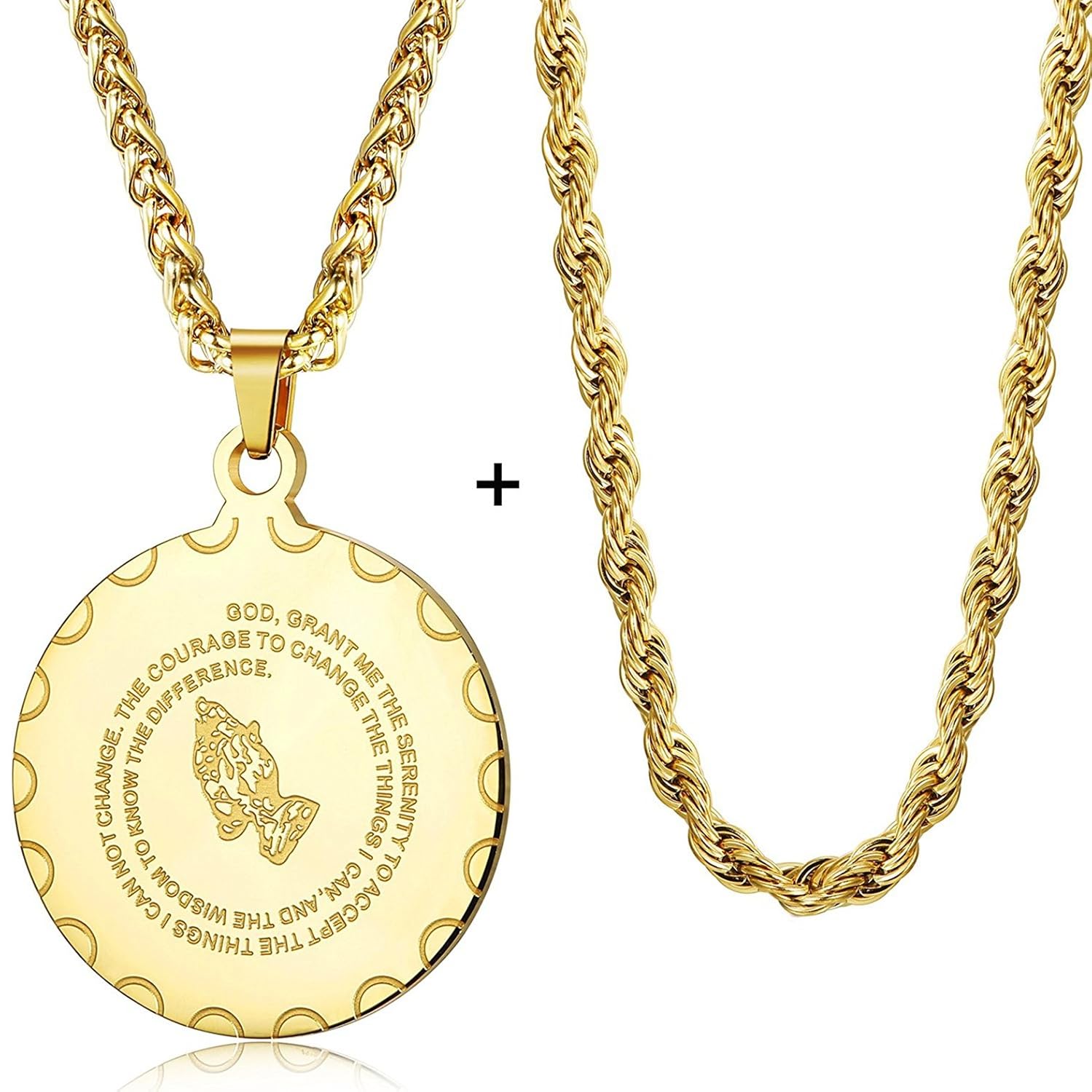 Sailimue Acero Inoxidable Collares Hombre Mujer Colgante Collares Para Hombre Mujer Unisex