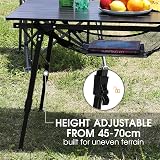 Portal Folding Camping Table 90x53cm Aluminium Rollup with Adjustable Legs view 4