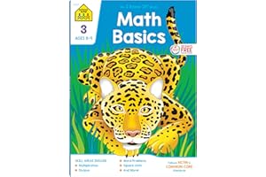 School Zone Math Basics 3 Workbook: 64 Pages, 3rd Grade, Multiplication, Division, Word Problems, Place Value, Fractions, Ages 8-9 (I Know It! Book Series)