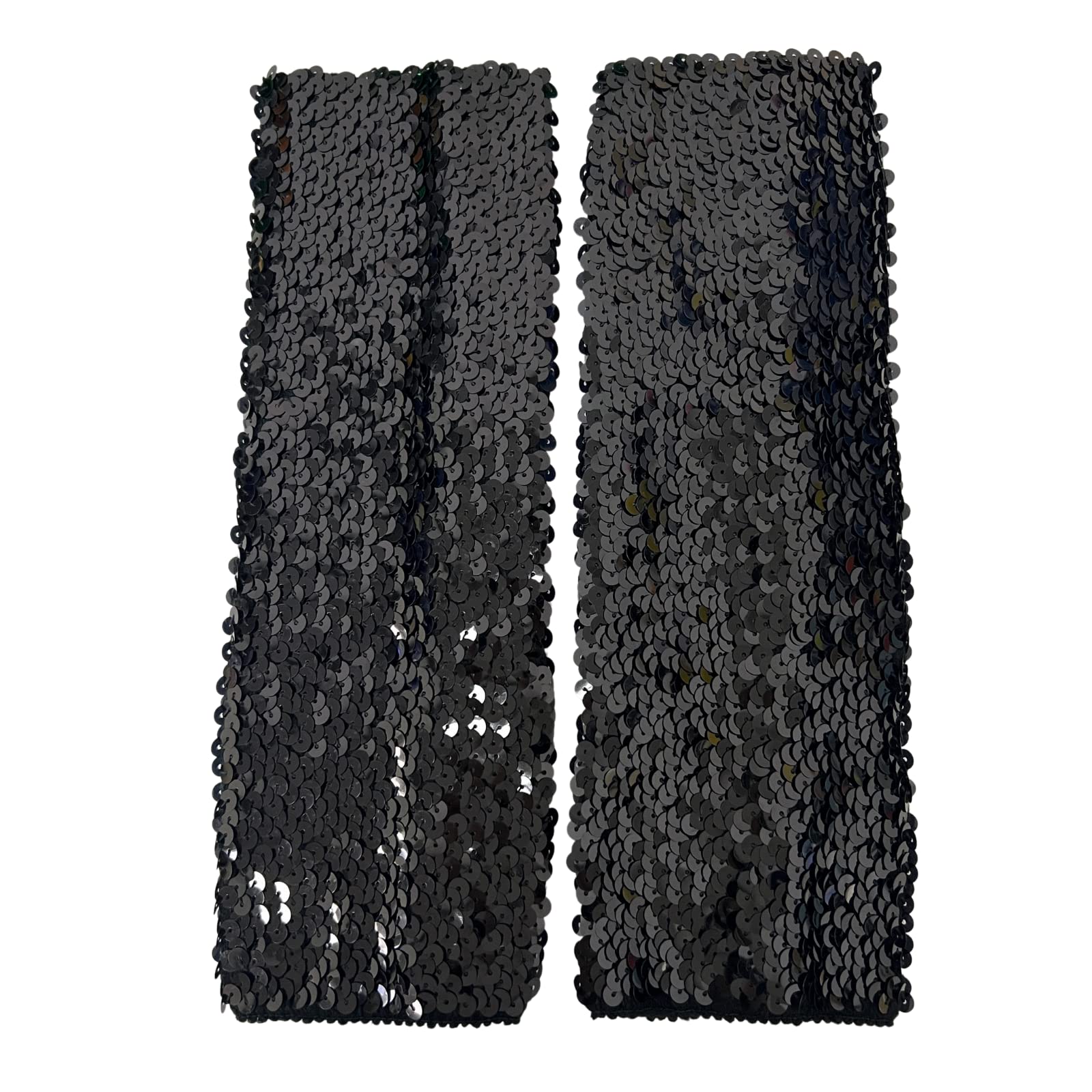 CHENGZI Sequin Arm Sleeve Sequin Stage Elastic Arm Sleeve Shiny Stretchy Elbow Cuffs for Performance Cosplay (Black)
