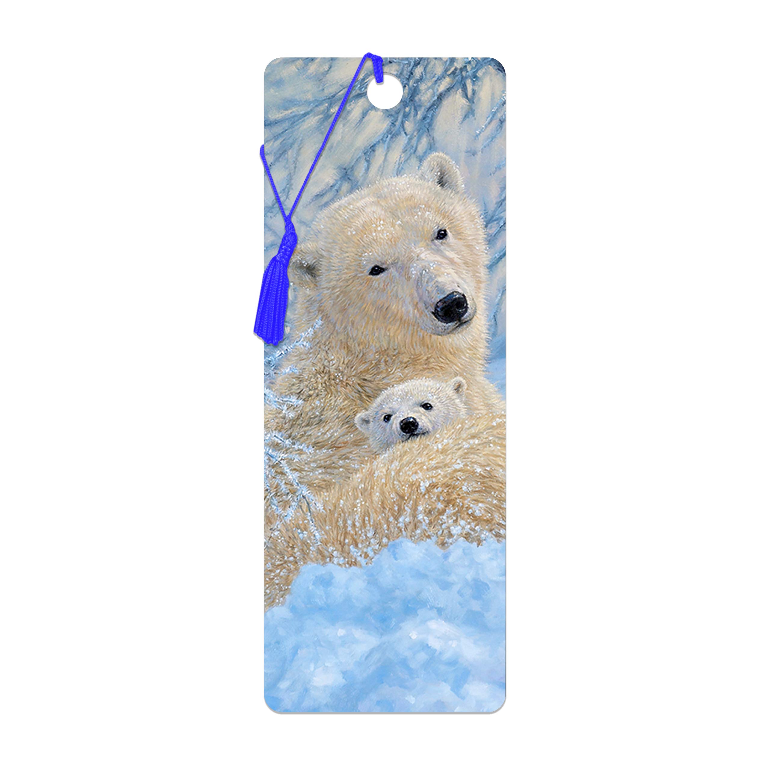 3D LiveLife Bookmark - Northern Family from Deluxebase. Cute Lenticular Polar Bear Page Marker. Animal Themed Accessories for Book Lovers. Small Gifts for Men, Women, Writers and Teachers.