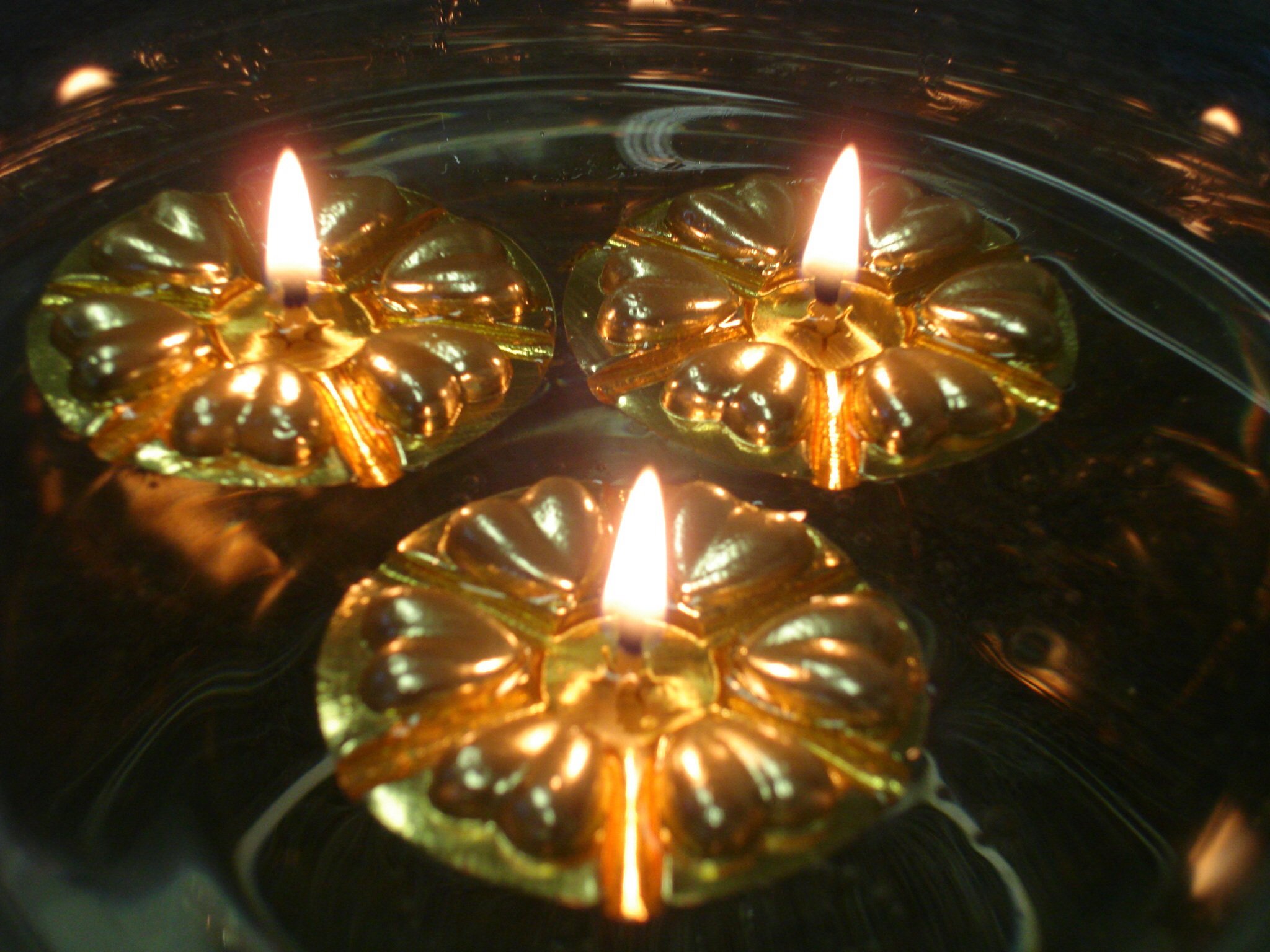 Magical Floating Water Candles 50 Reusable Gold Floats and 50 Long