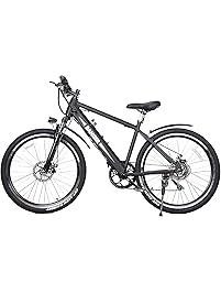 NAKTO 26'' Wide Fat Tire Snow Beach Electric Bicycle,Double Disc Brake Shimano 6-speed-gears, 3 working mode with 48V 12A detachable Large Capacity Waterproof Lithium Battery E-bike